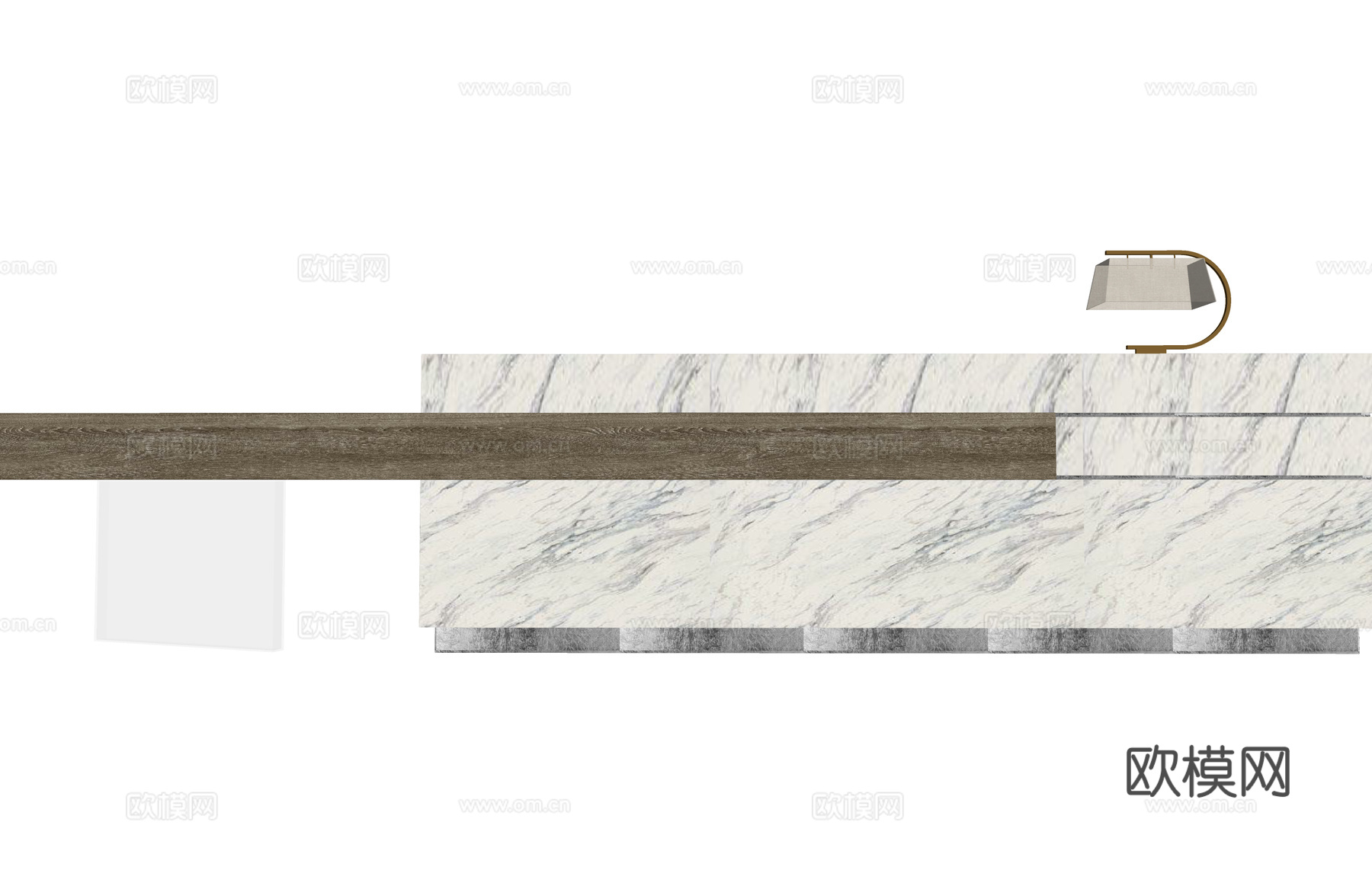 酒店前台 办公 大厅 前台 展厅 办公空间 电脑su模型