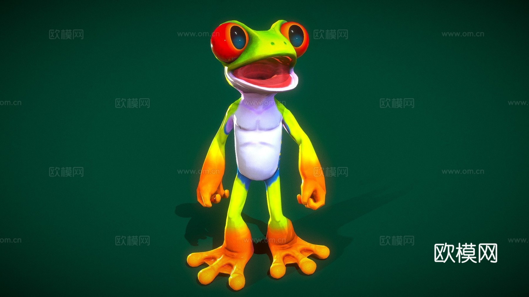 红眼树蛙托德波尔3d模型下载（渲染图1）