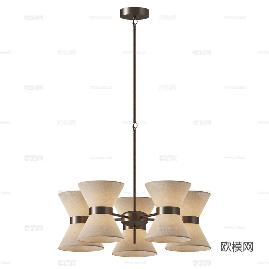 现代吊灯3d模型下载（渲染图2）