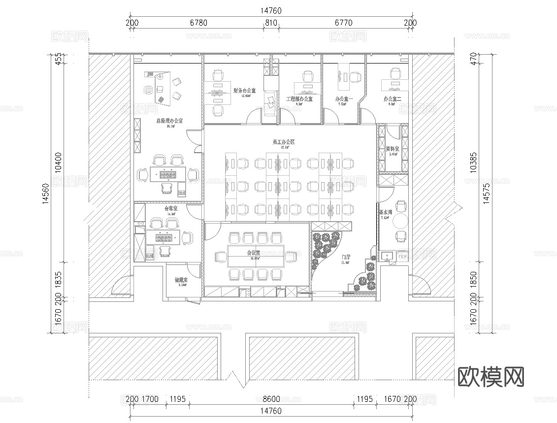 公司办公室 最新全套施工图cad施工图