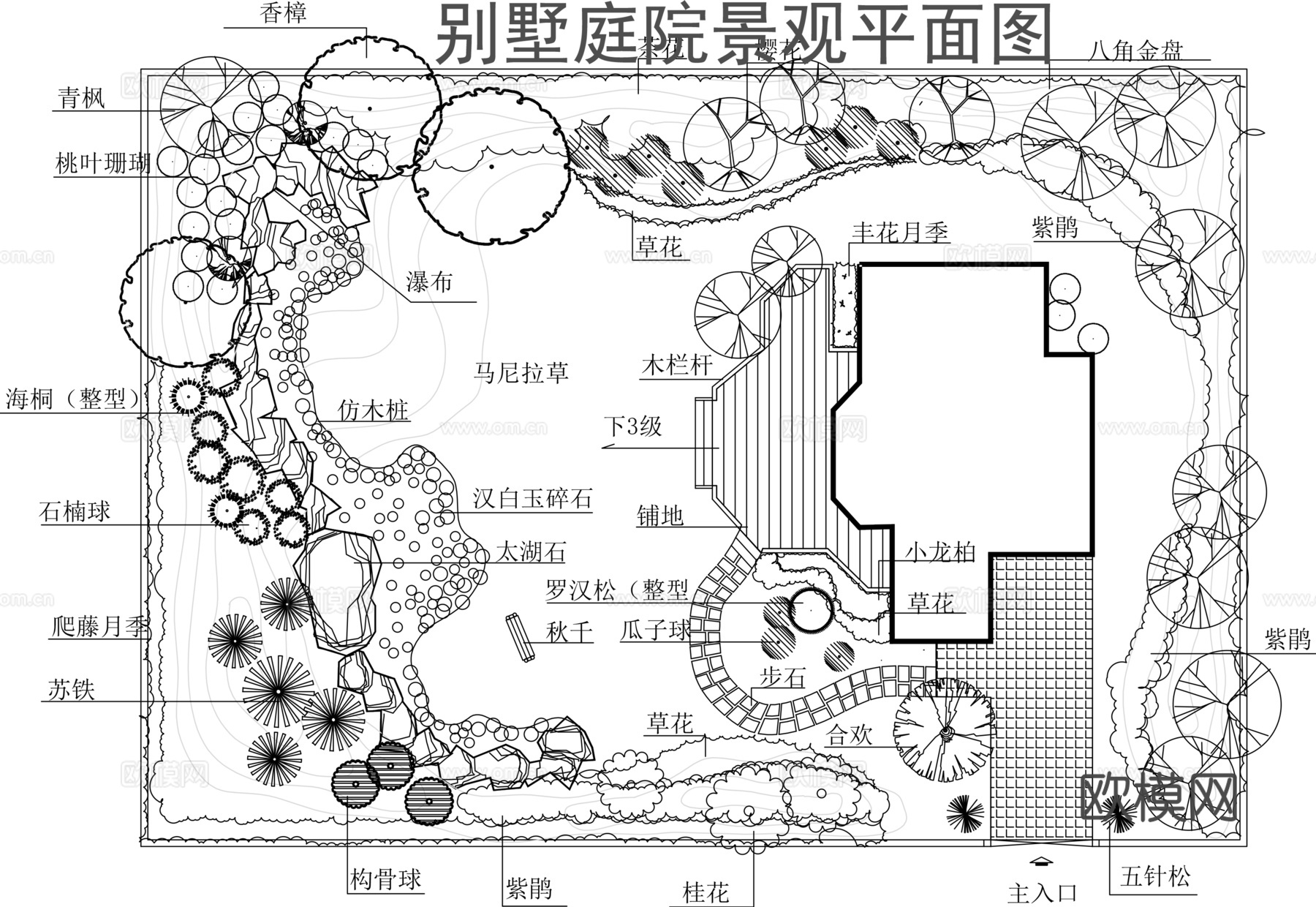庭院园林设计图cad施工图