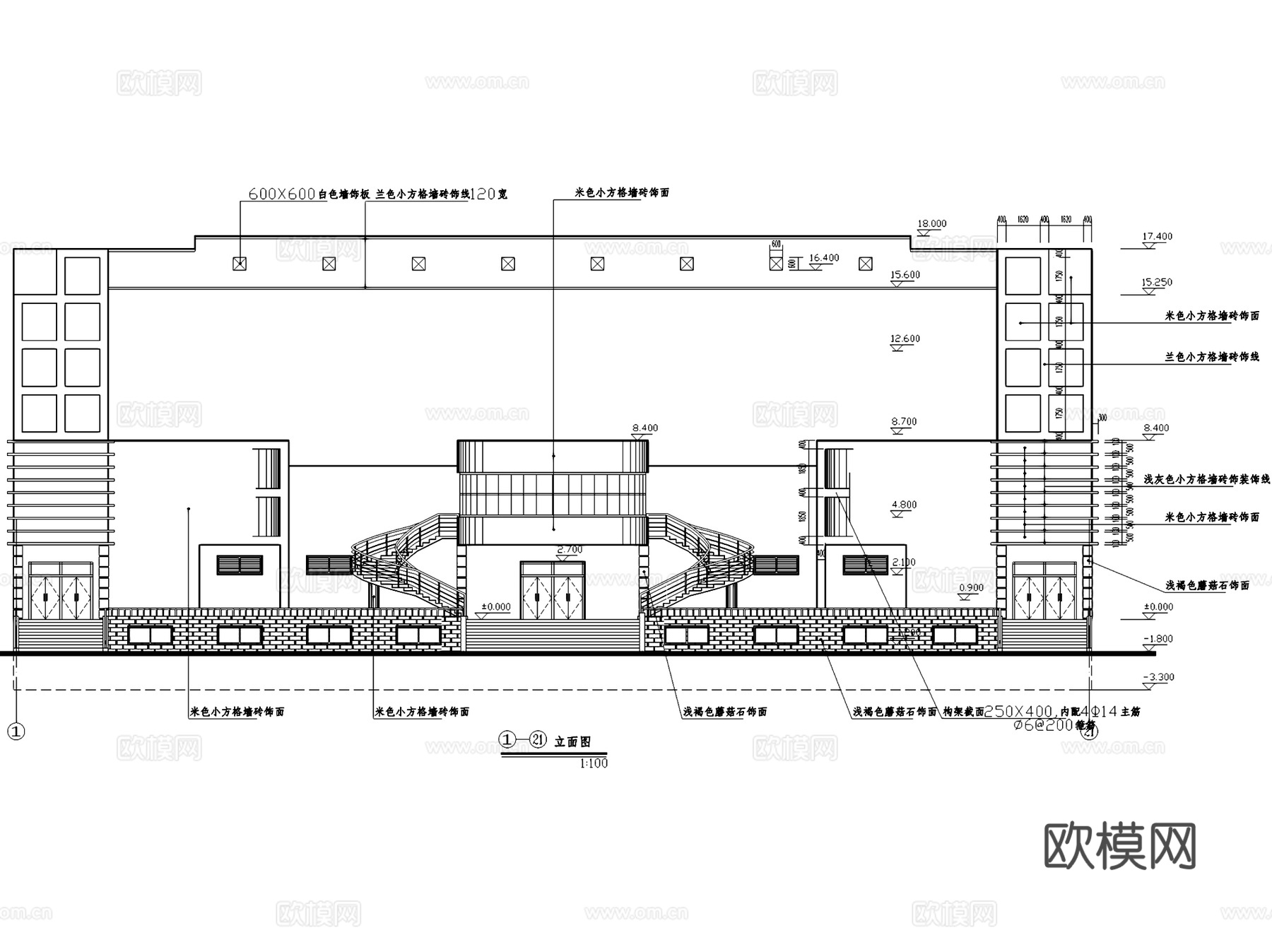 企业学校公共食堂厨房建筑CAD施工图集 25套cad施工图