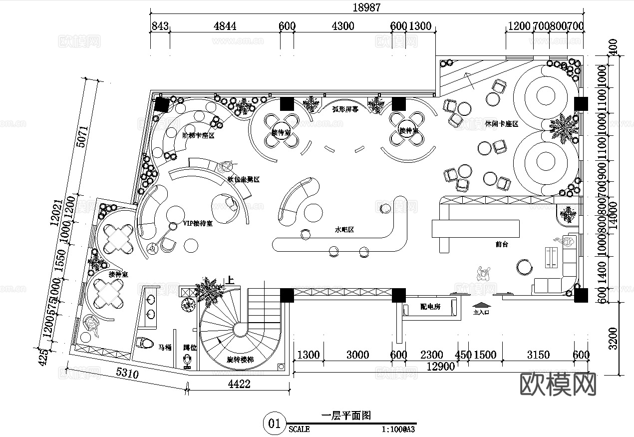 生态环保办公室 最新平面施工图合集cad施工图