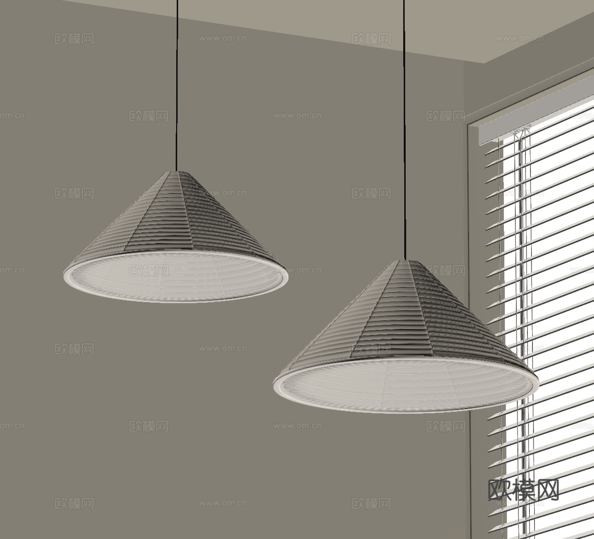侘寂中古风吊灯 小吊灯su模型