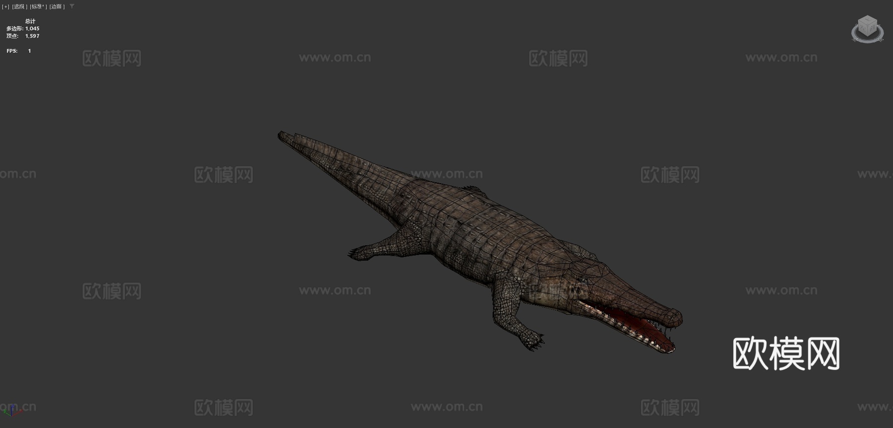 RT野生动物鳄鱼3d模型下载（渲染图4）