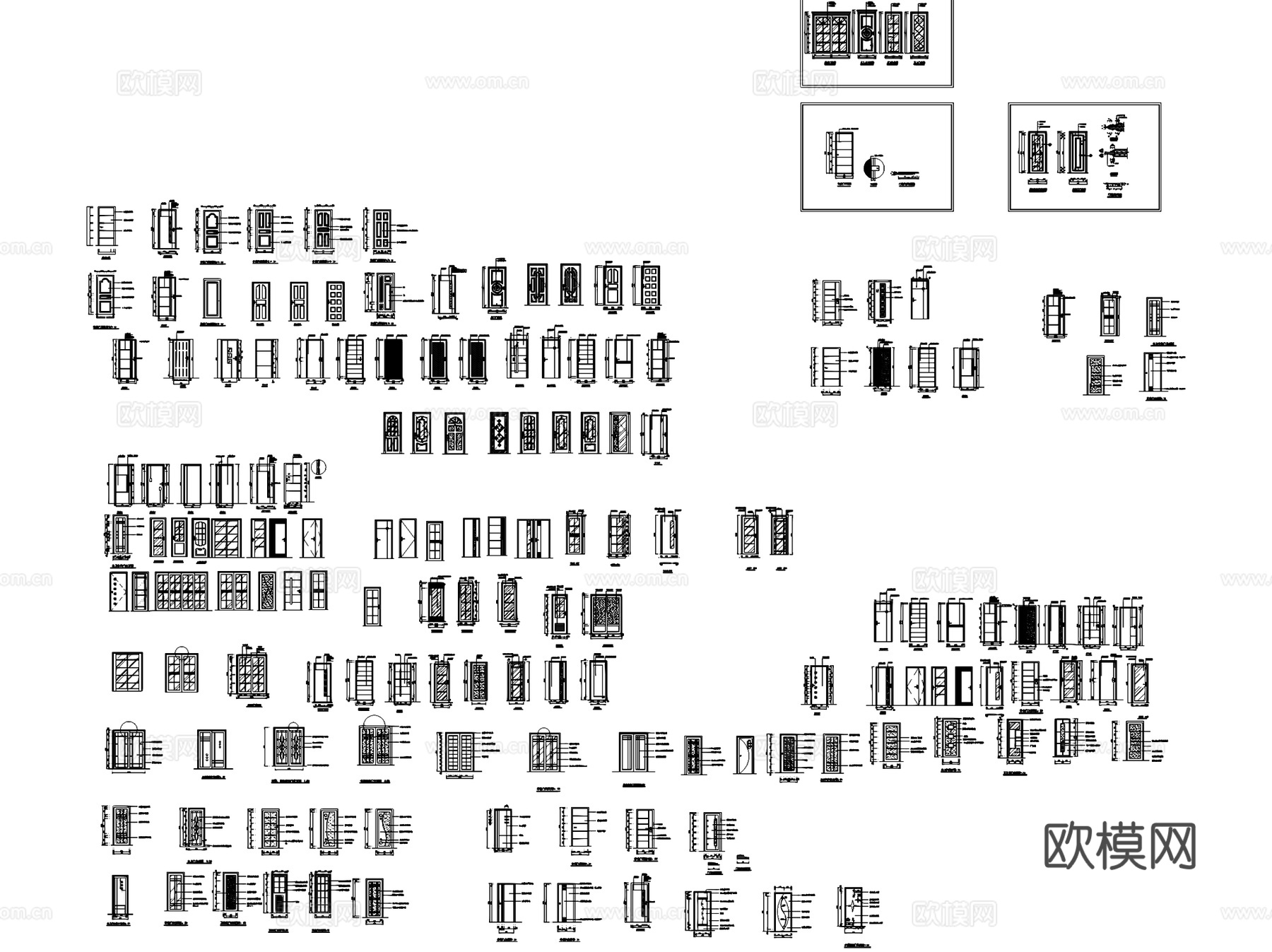 门窗样式平立面图块图库CAD施工图集cad施工图