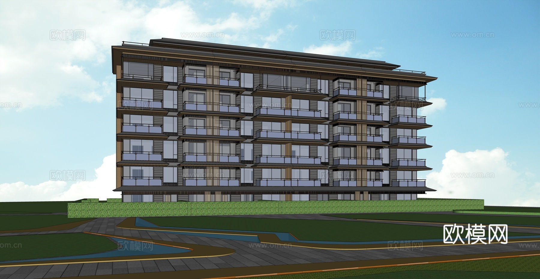 现代第四代住宅建筑su模型