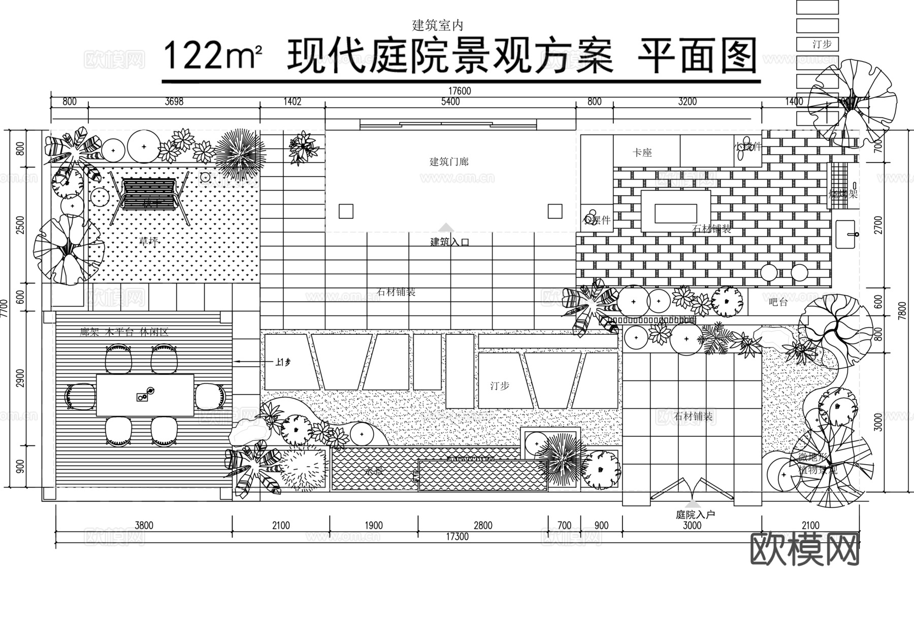 别墅庭院景观平面图cadcad施工图