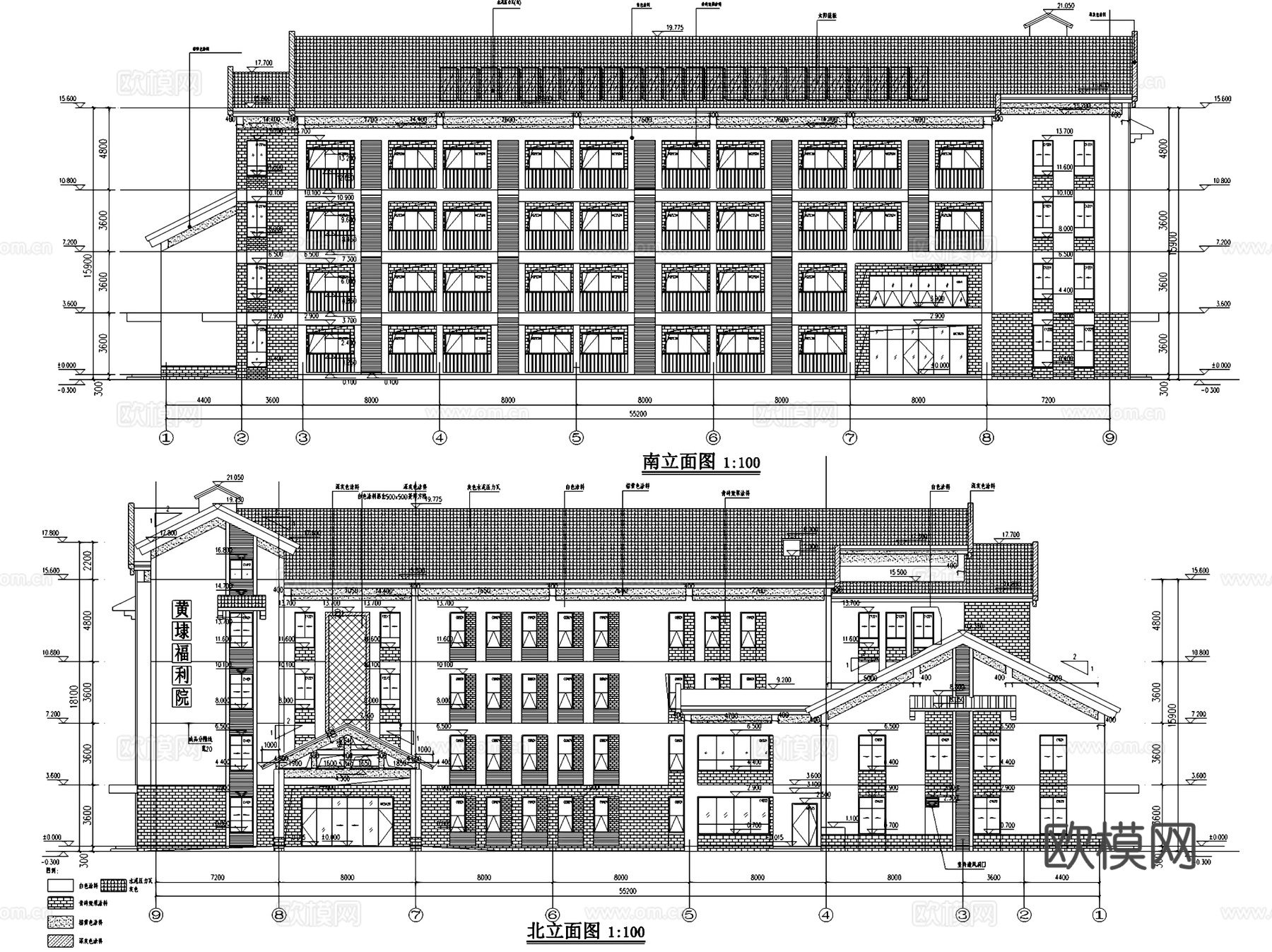 养老院敬老院老年活动中心建筑CAD施工图集 35套cad施工图