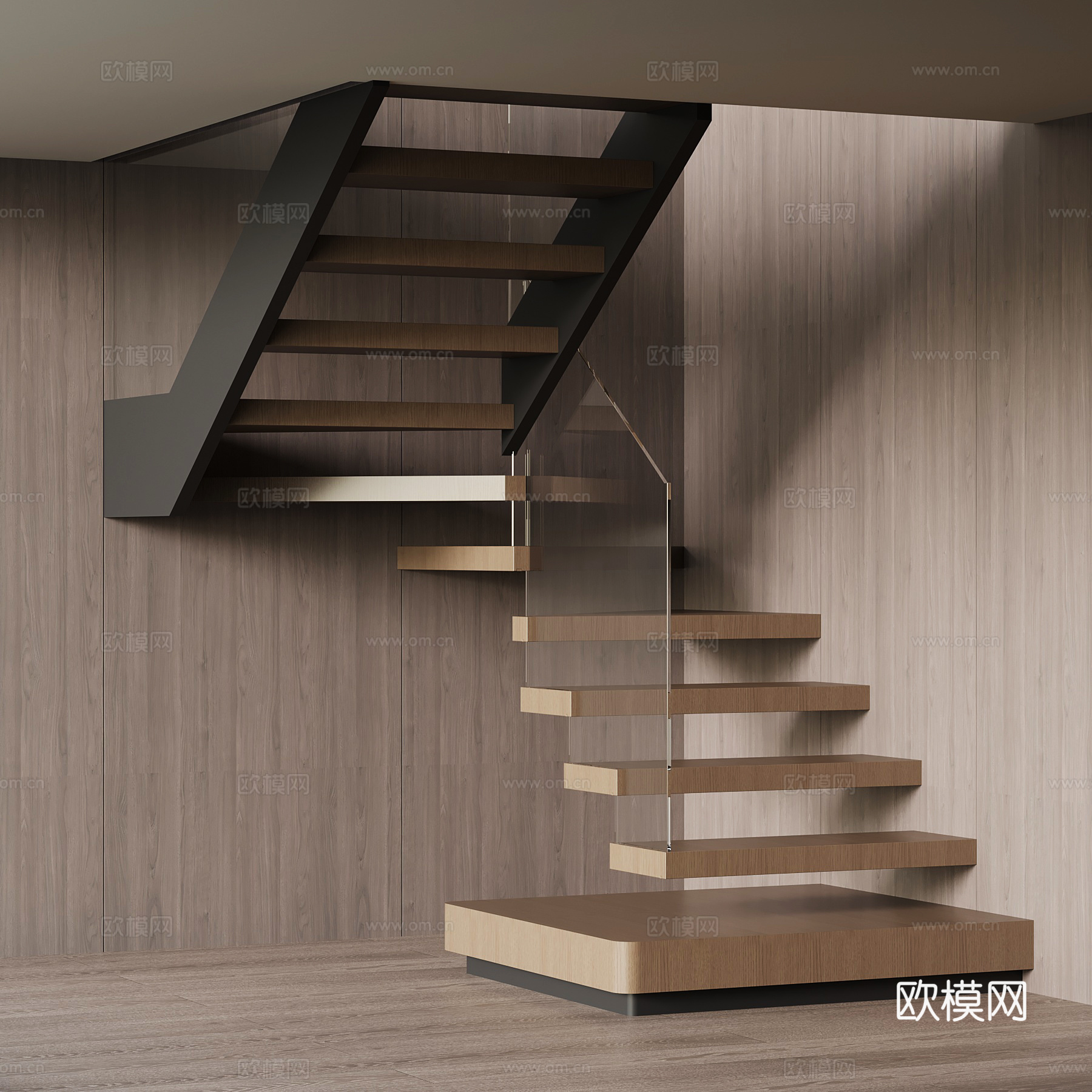 现代意式楼梯su模型