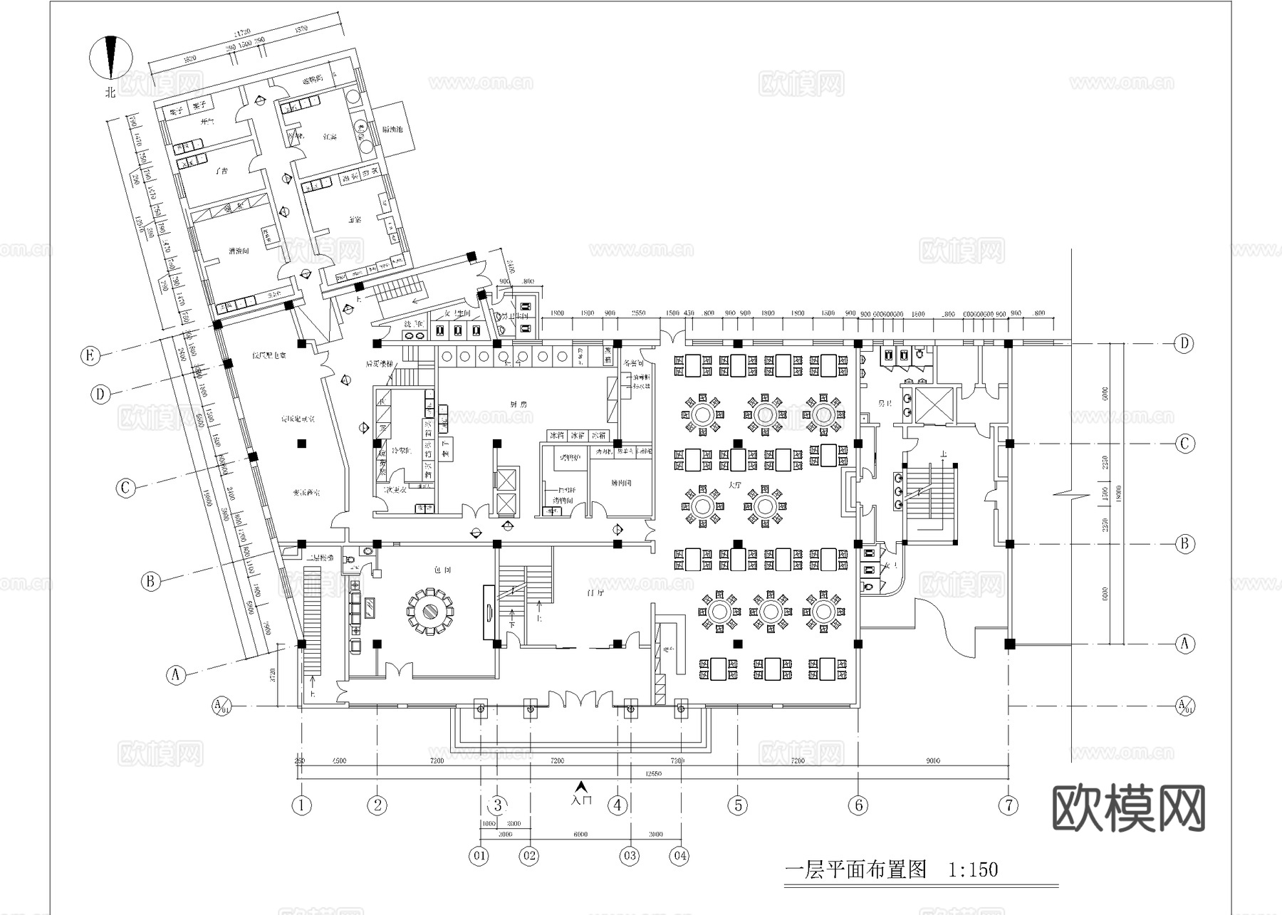 烤肉店 最新全套施工图合集cad施工图