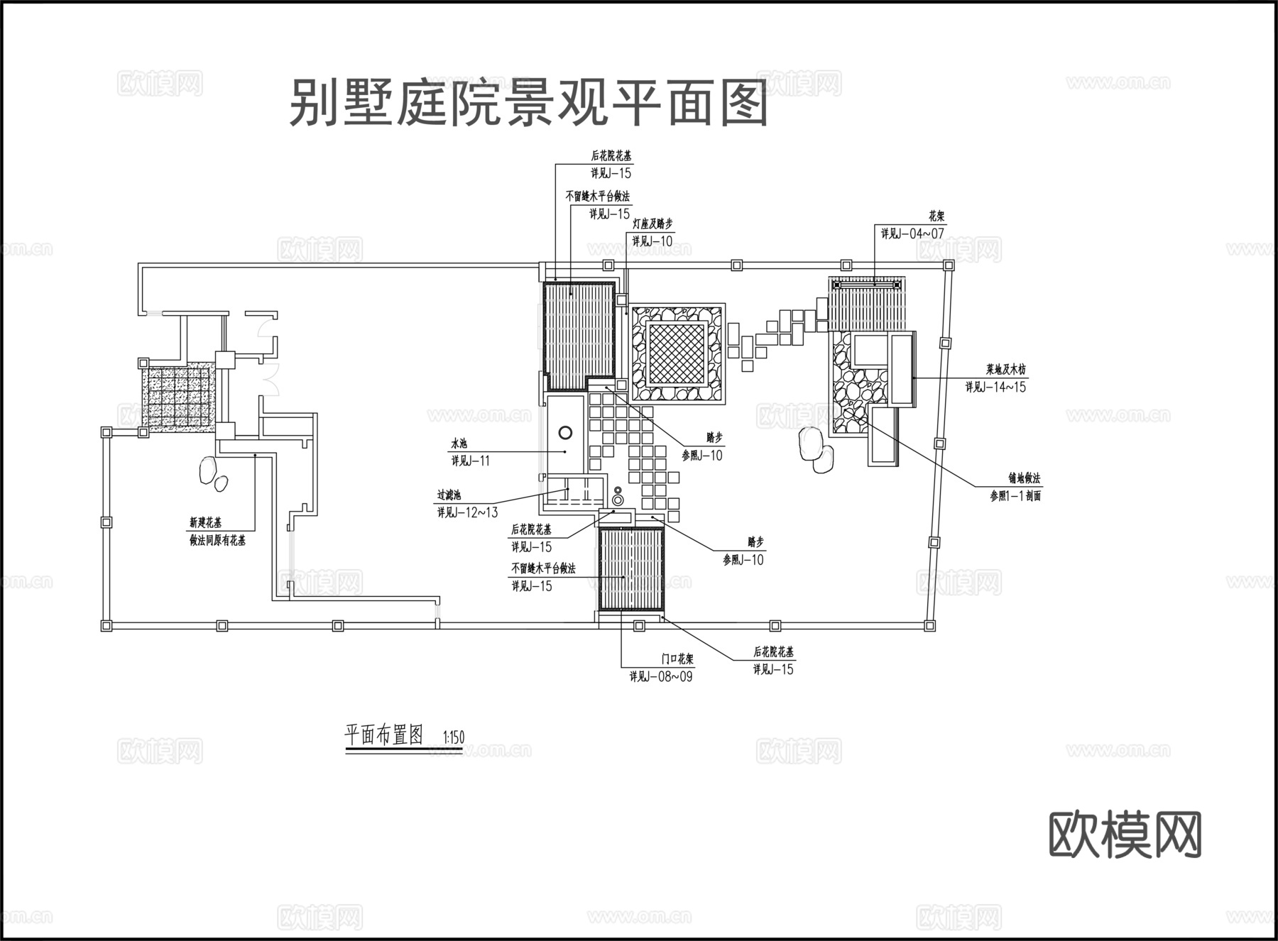 庭院园林设计图cad施工图
