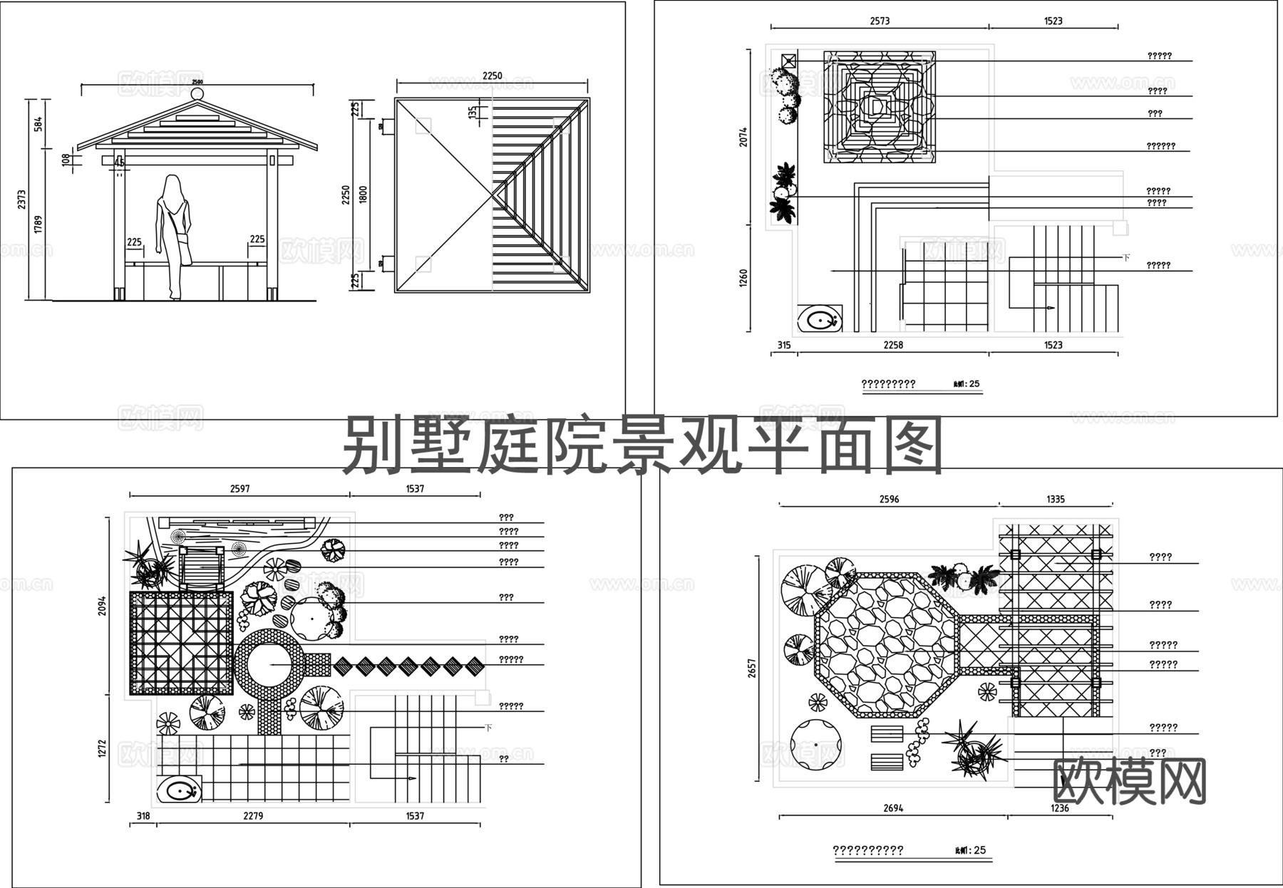 屋顶花园景观设计平面图.cad施工图