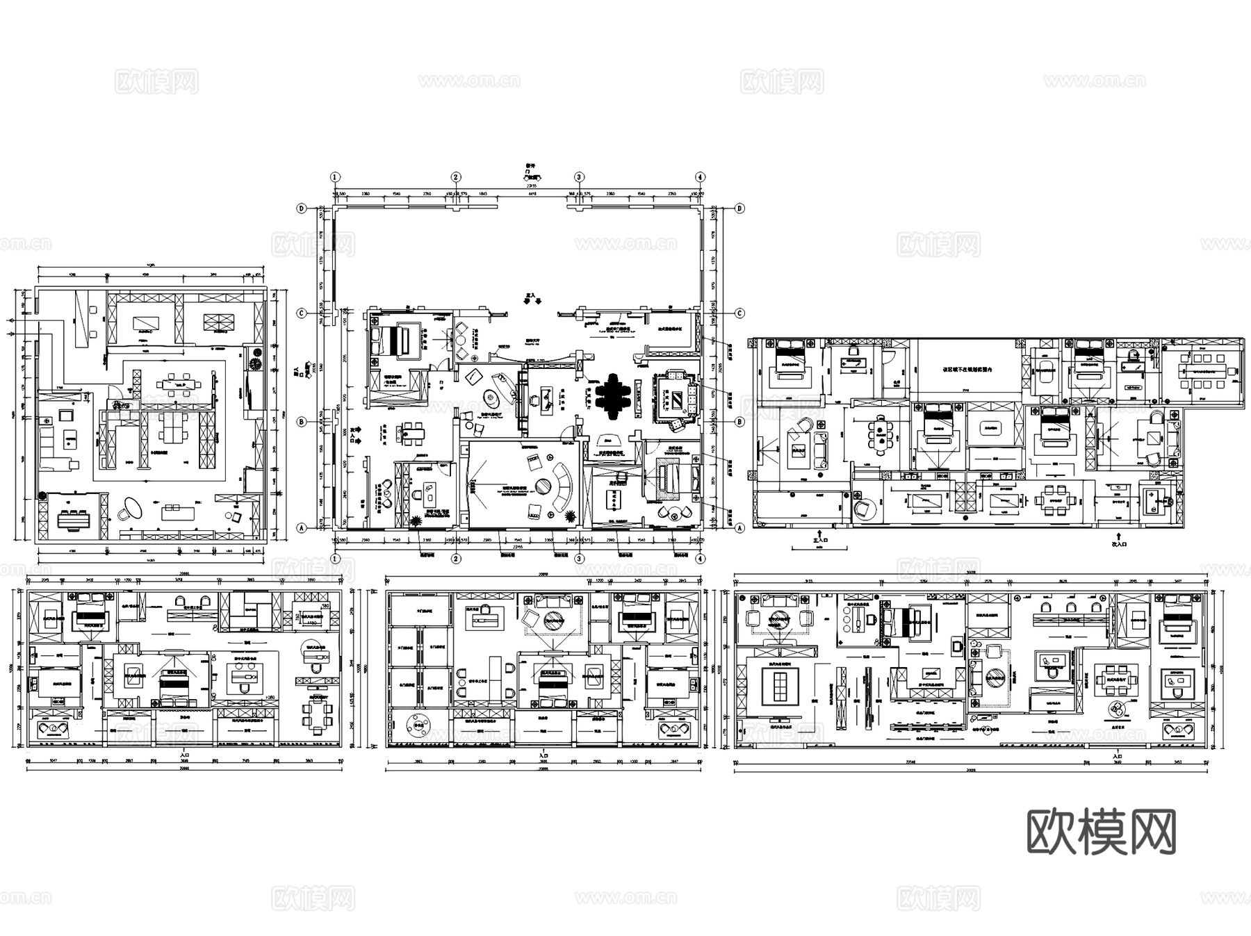 文化展馆展览展厅室内工装平面CAD施工图集 28套cad施工图