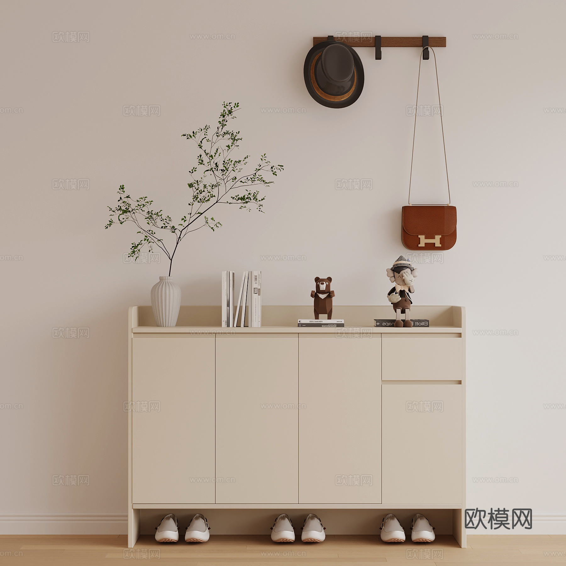 现代鞋柜 玄关柜su模型