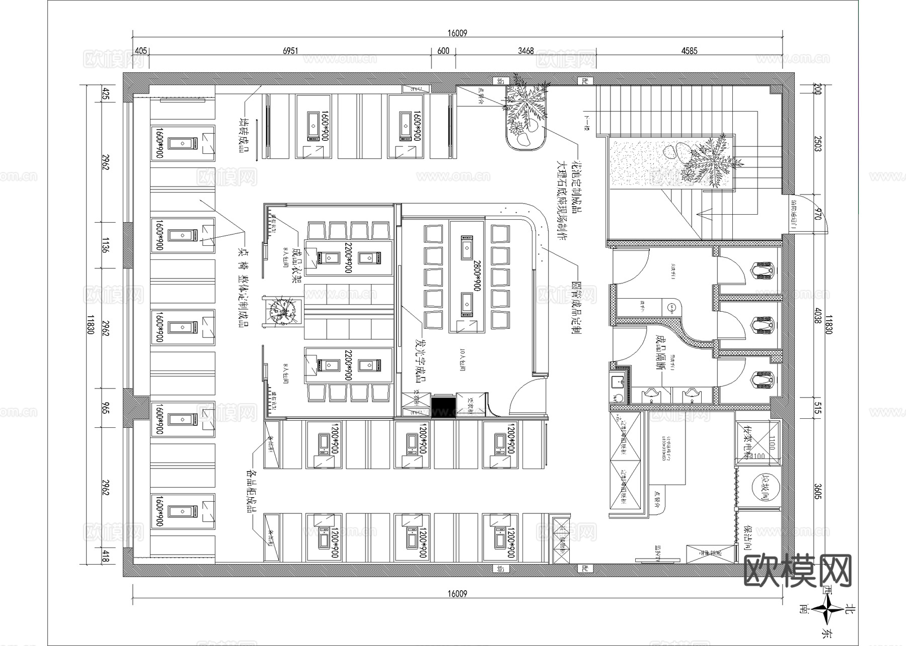 烧烤店 最新全套施工图合集cad施工图