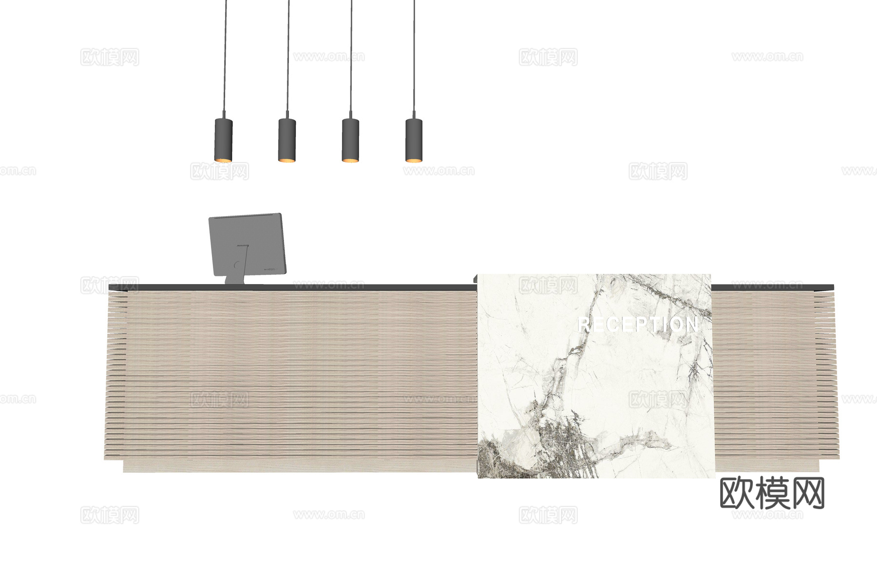 前台 大厅 酒店前台 展厅 办公su模型