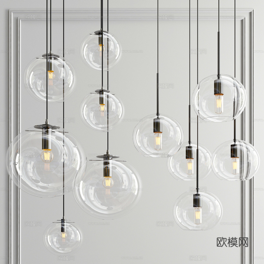 塞琳娜与杰米簇状吊灯3d模型下载