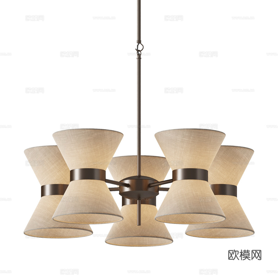现代吊灯3d模型下载（渲染图1）