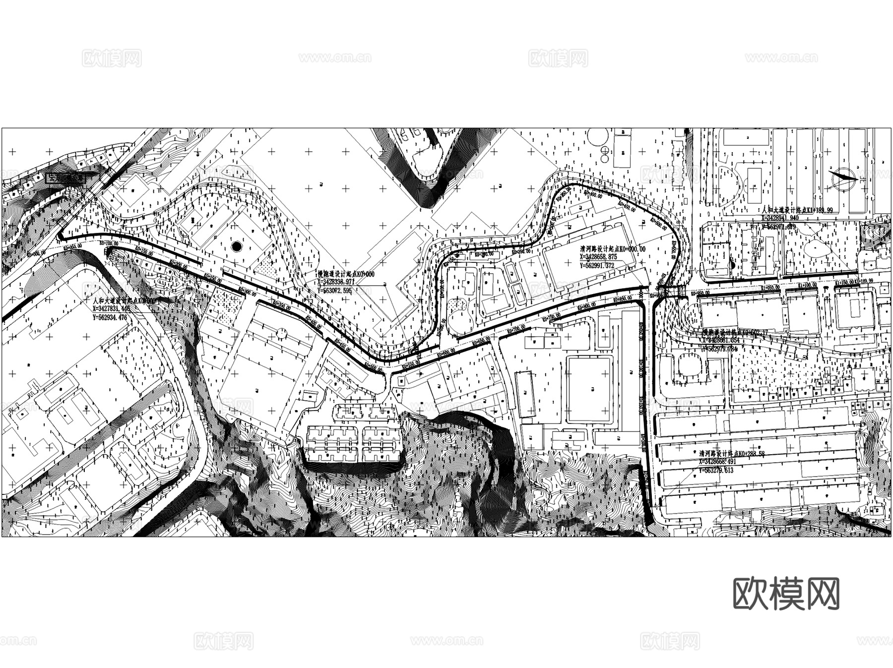 人和大道道路白改黑工程CAD施工图cad施工图