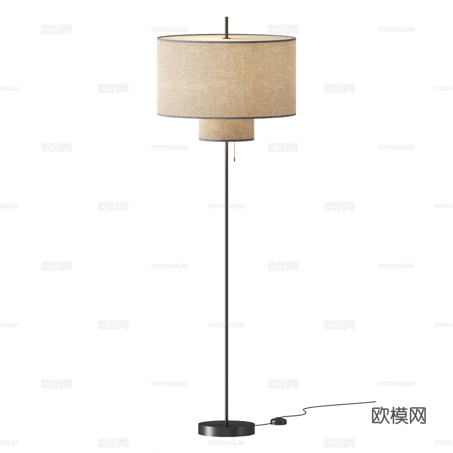 现代落地灯3d模型下载（渲染图2）