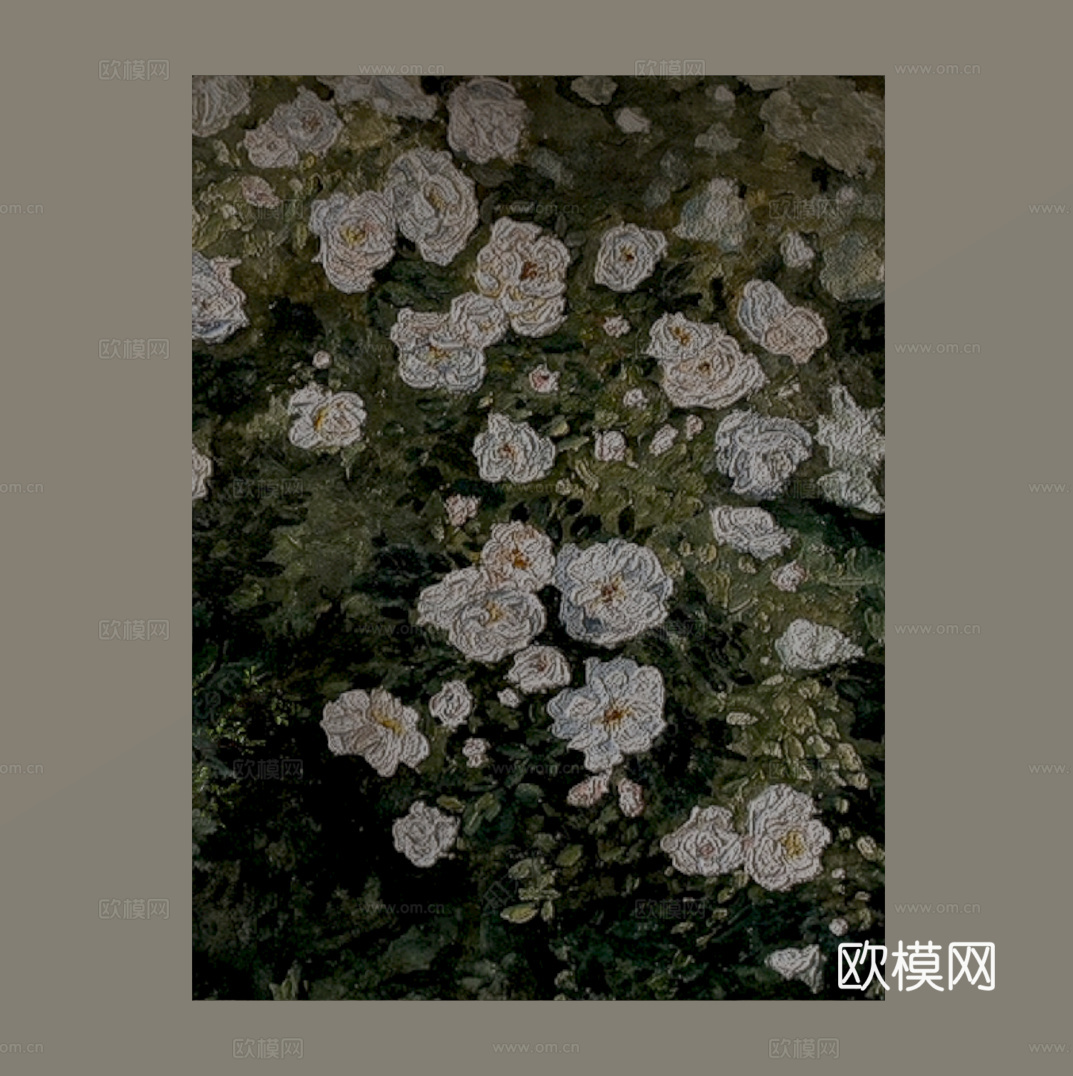 法式复古挂画 油画su模型