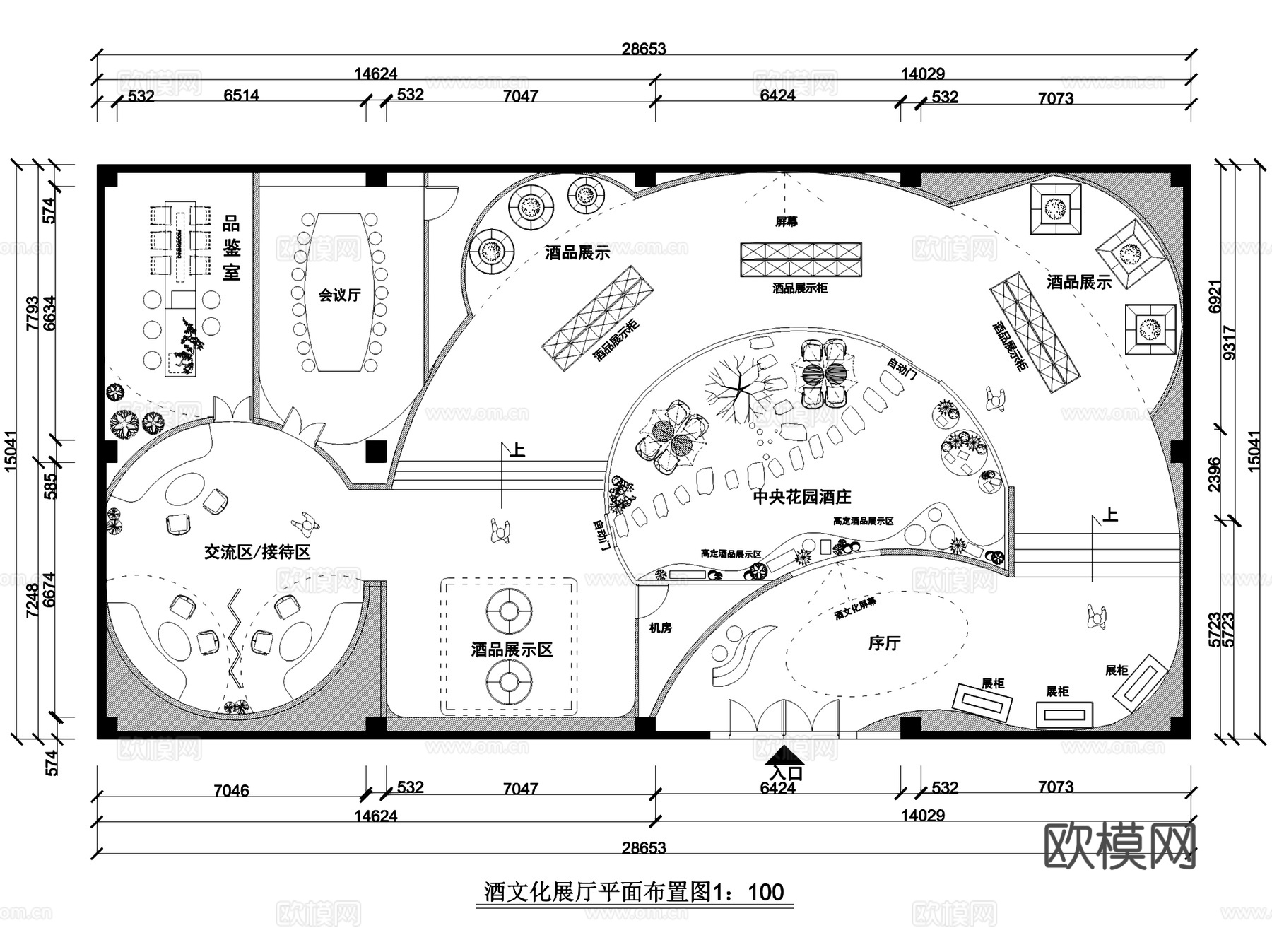 文化展馆展览展厅室内工装平面CAD施工图集 28套cad施工图