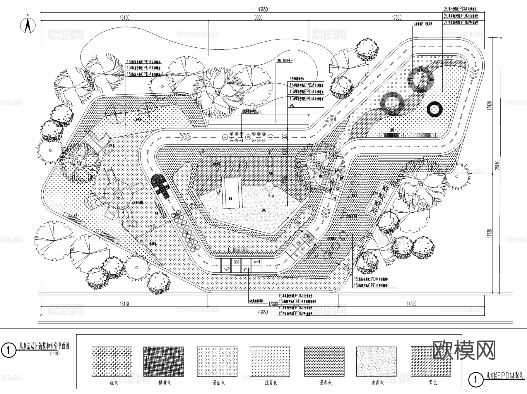 儿童活动场地游乐区景观节点CAD施工图集 27套cad施工图