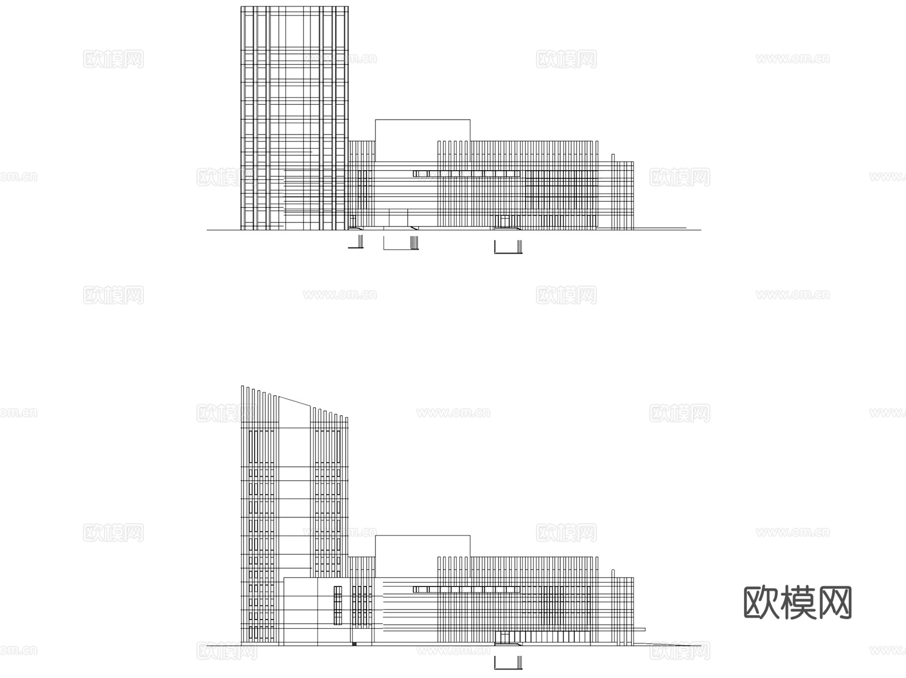 二七剧场建筑平立剖面CAD施工图集cad施工图