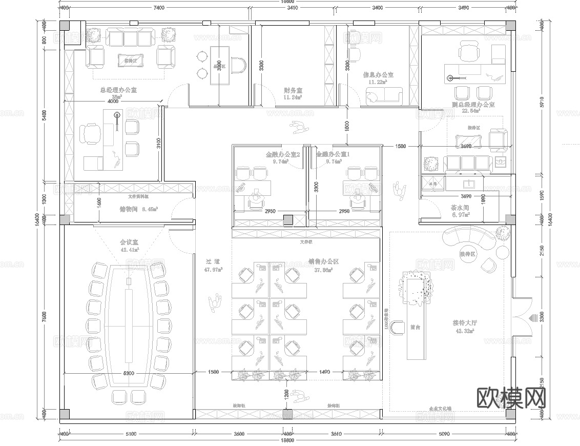 办公室 最新平面施工图合集cad施工图