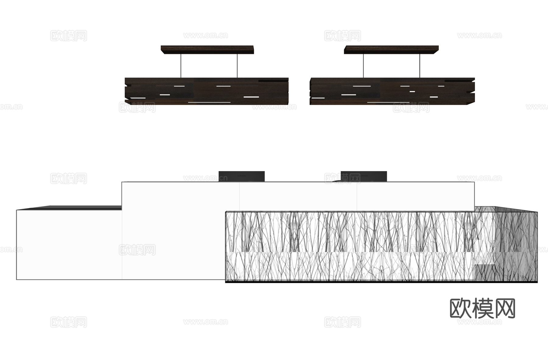 前台 办公 展厅 办公空间 大厅su模型