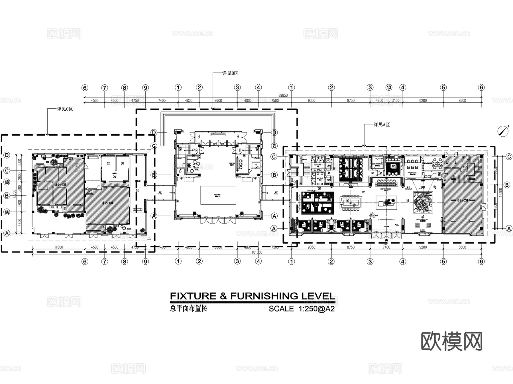 华润沈阳长安桥东销售中心售楼处酒店大堂室内工装CAD施工图cad施工图