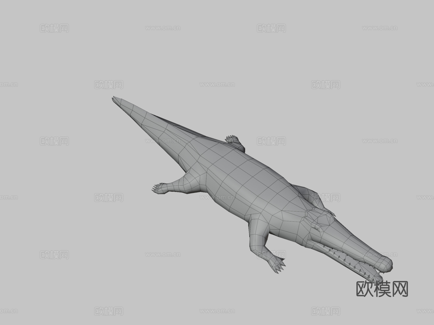 RT野生动物鳄鱼3d模型下载（渲染图2）