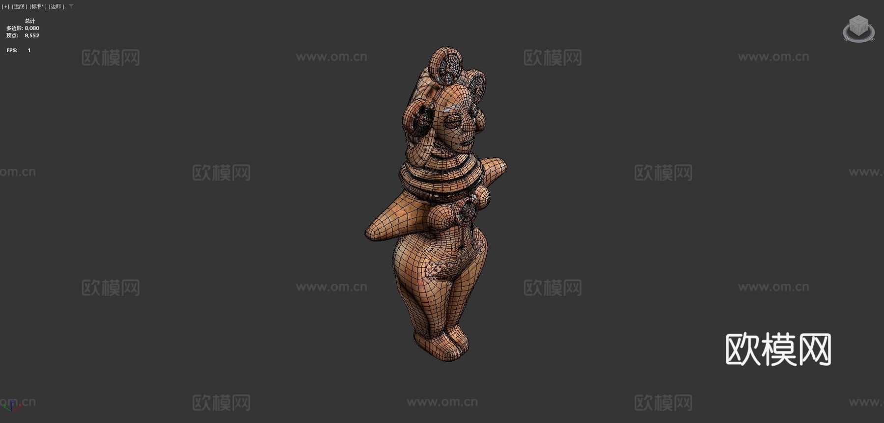 印度河谷女神3d模型下载（渲染图4）