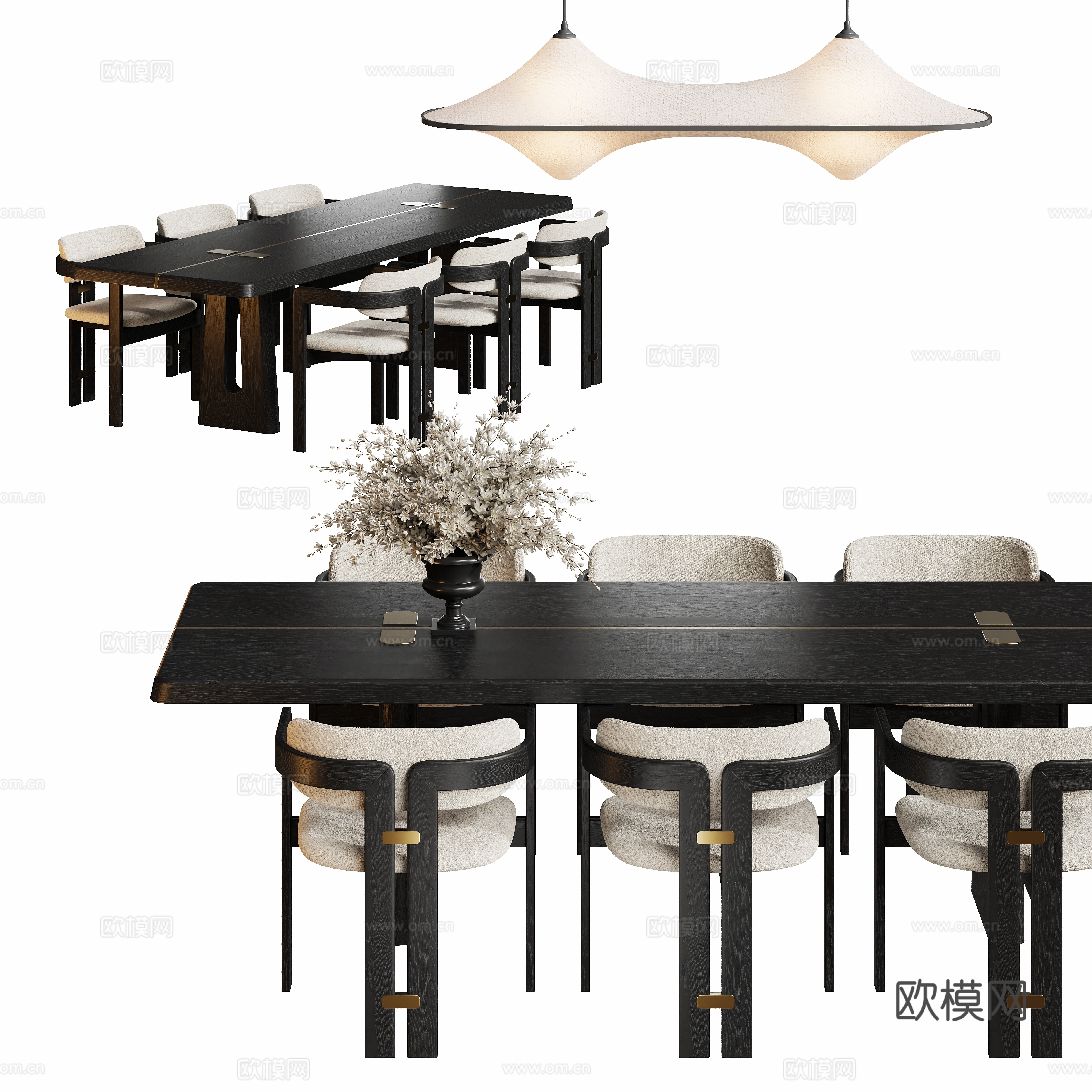 现代金属挂件画su模型