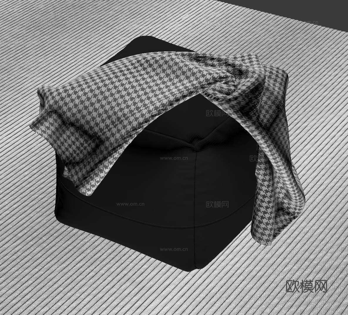 现代意式沙发凳su模型