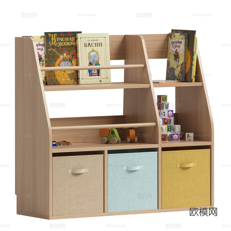 Bummi五层书玩具架3d模型下载