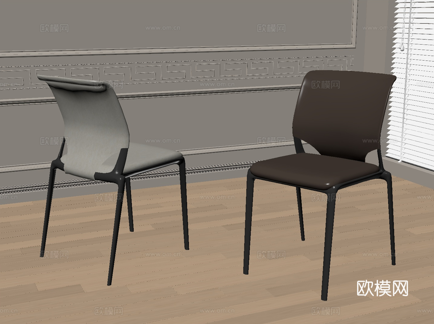 现代意式餐椅 单椅 椅子su模型