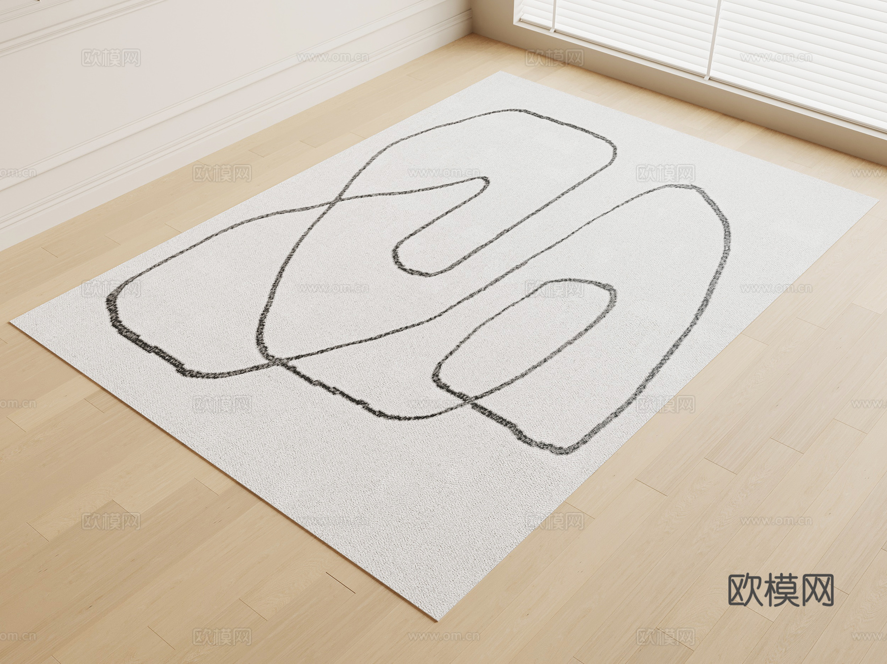 现代意式地毯su模型