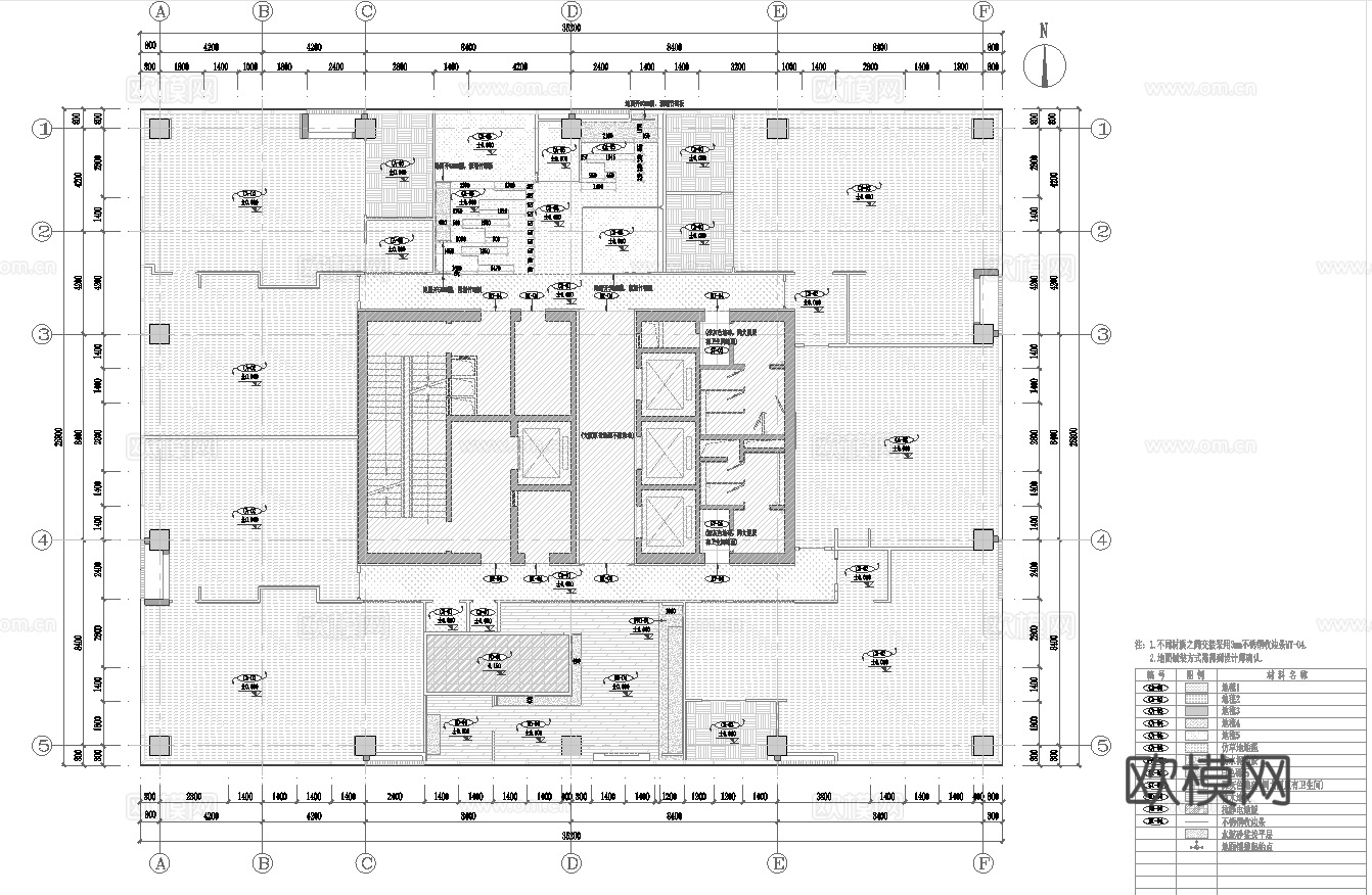 最新办公室平面施工图cad施工图