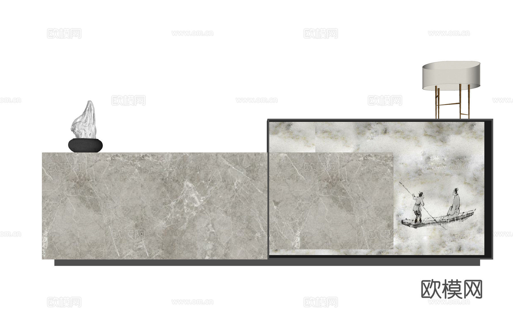 办公 电脑 办公空间 酒店前台 前台 展厅 大厅su模型