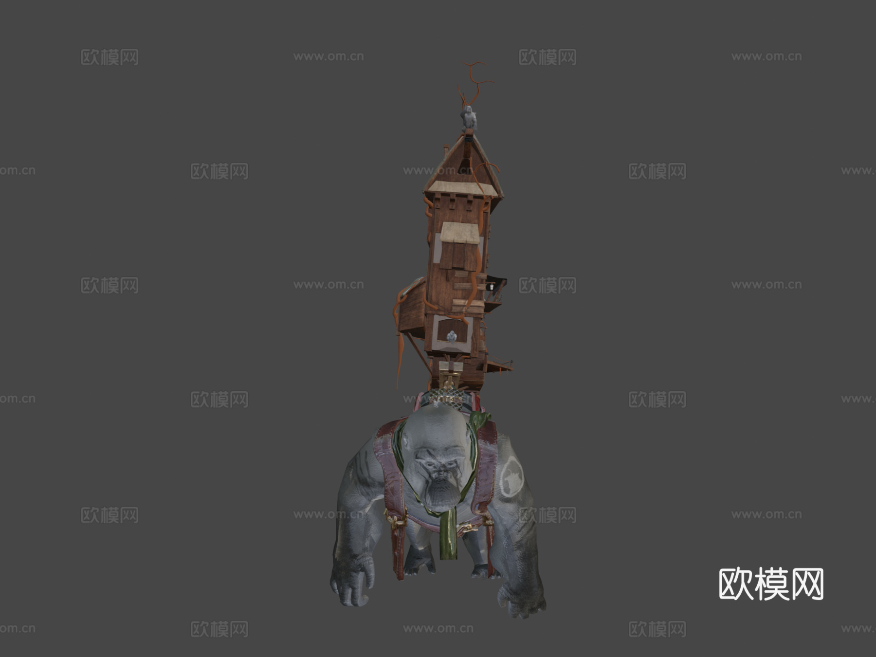 大猩猩镇3d模型下载（渲染图8）