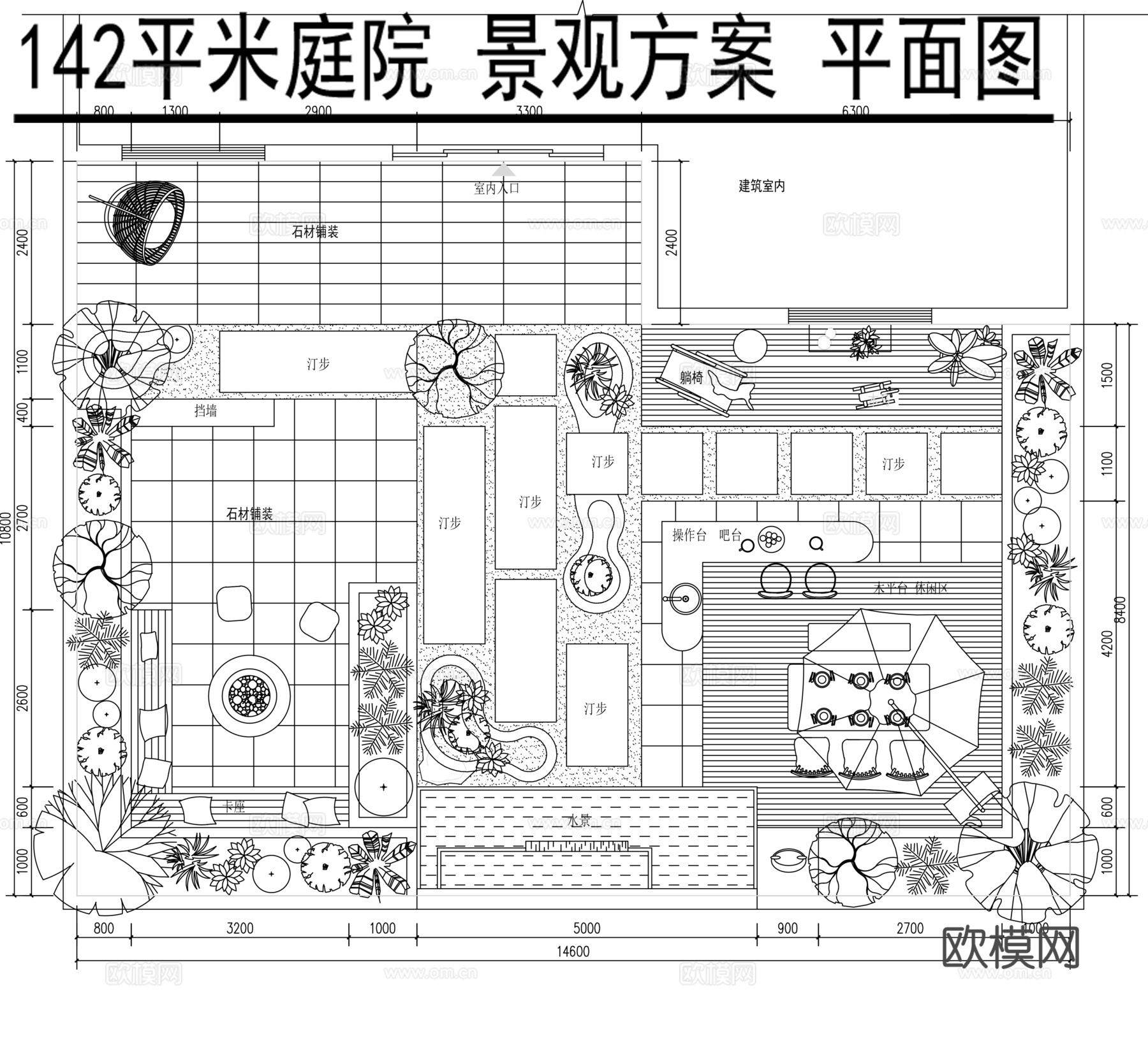 别墅庭院景观平面图cadcad施工图