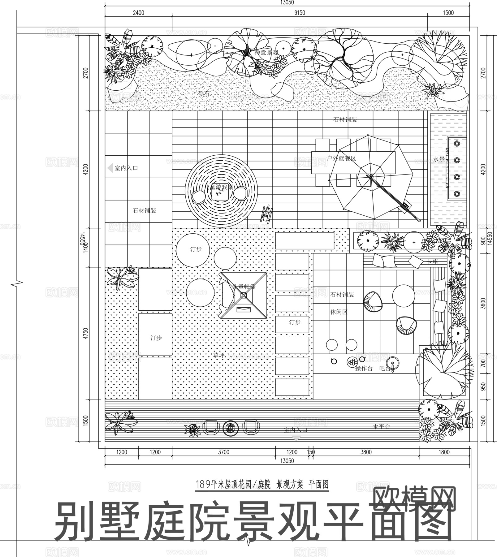 别墅庭院景观平面图cadcad施工图