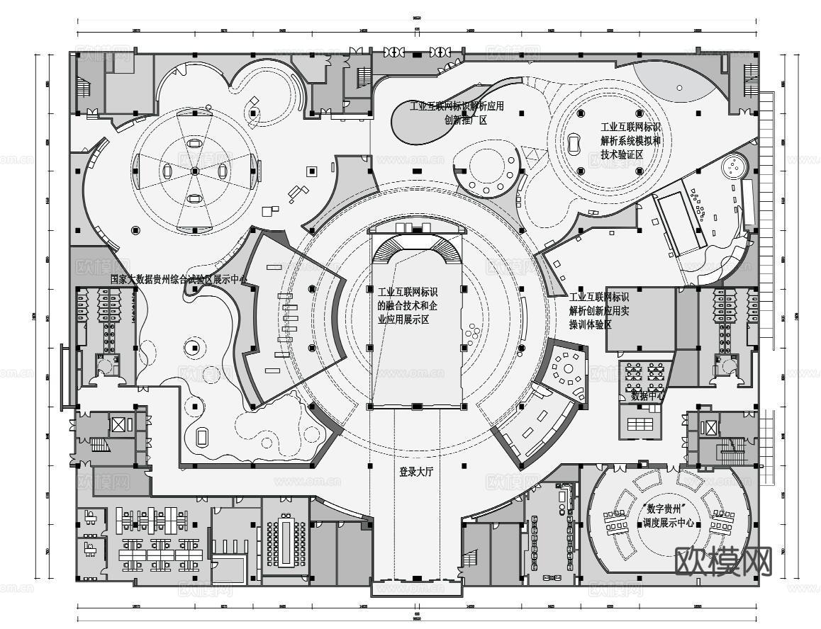 科技展厅 最新平面施工图合集cad施工图