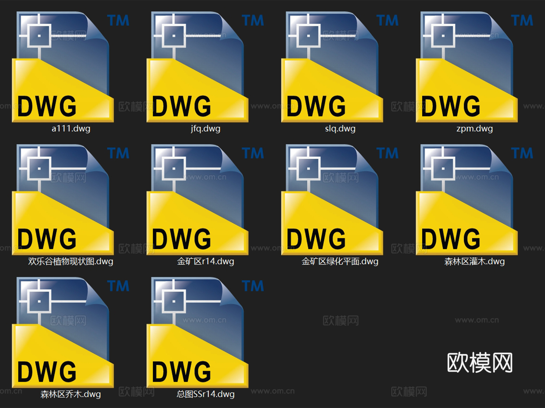 深圳欢乐谷主题乐园二期景观植物配置平面CAD施工图集cad施工图
