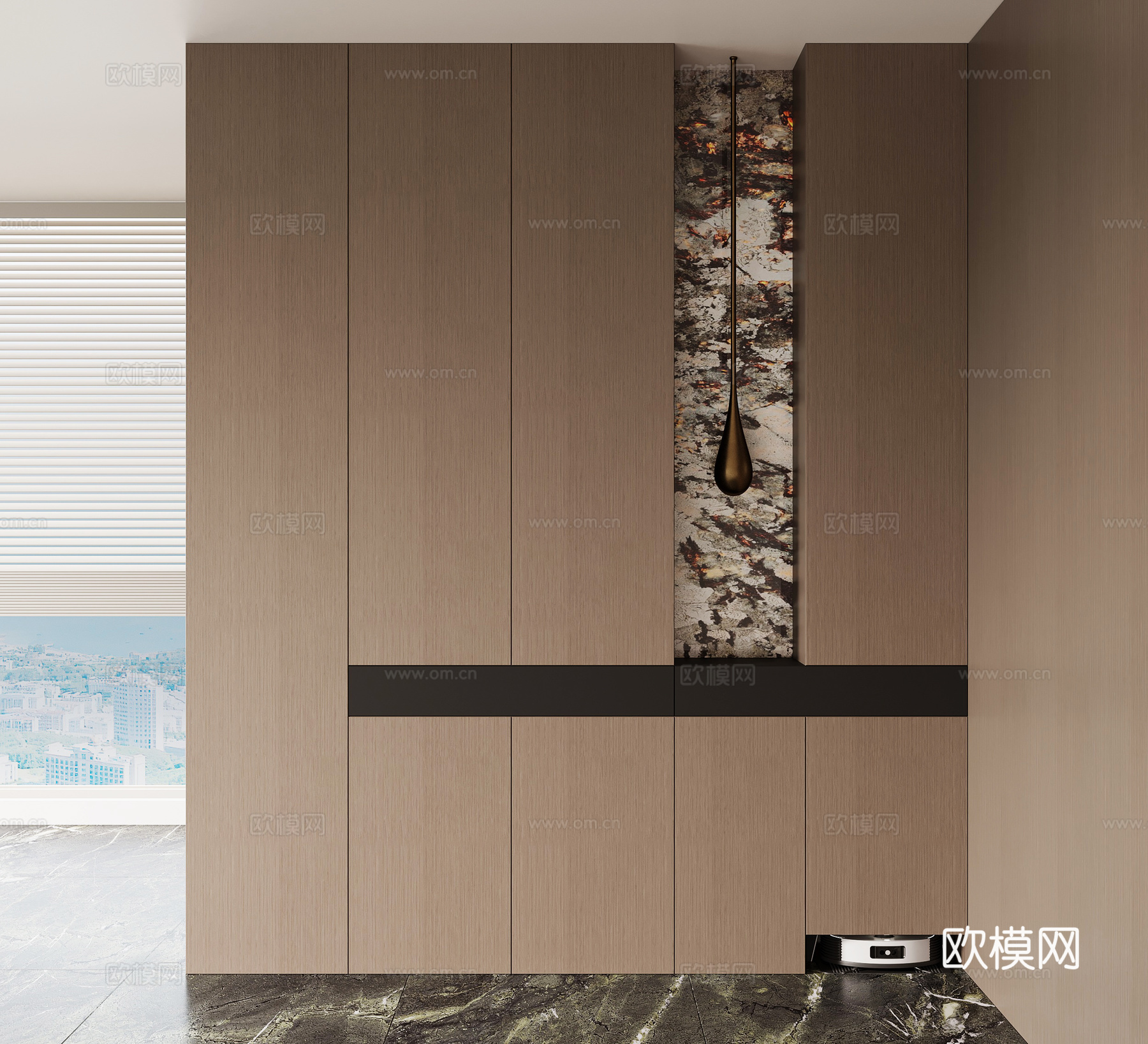 现代意式鞋柜 玄关柜su模型