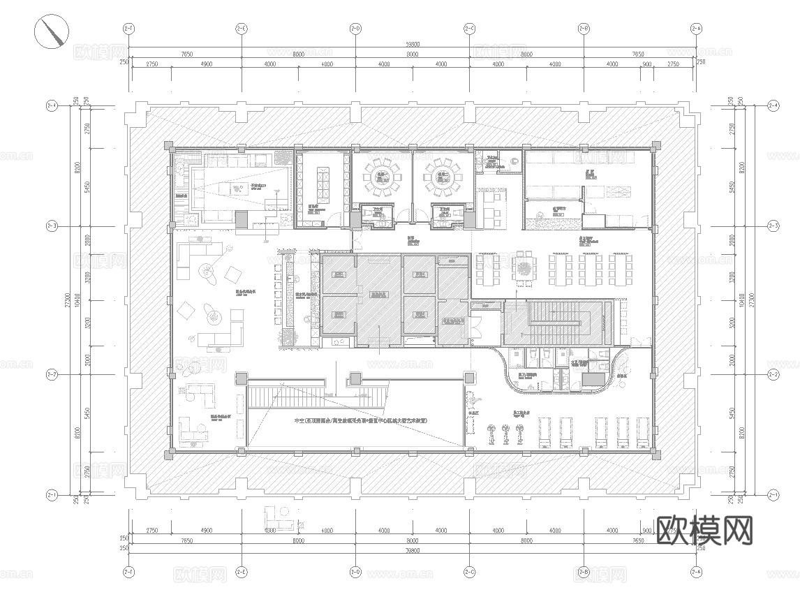 最新办公室平面施工图cad施工图