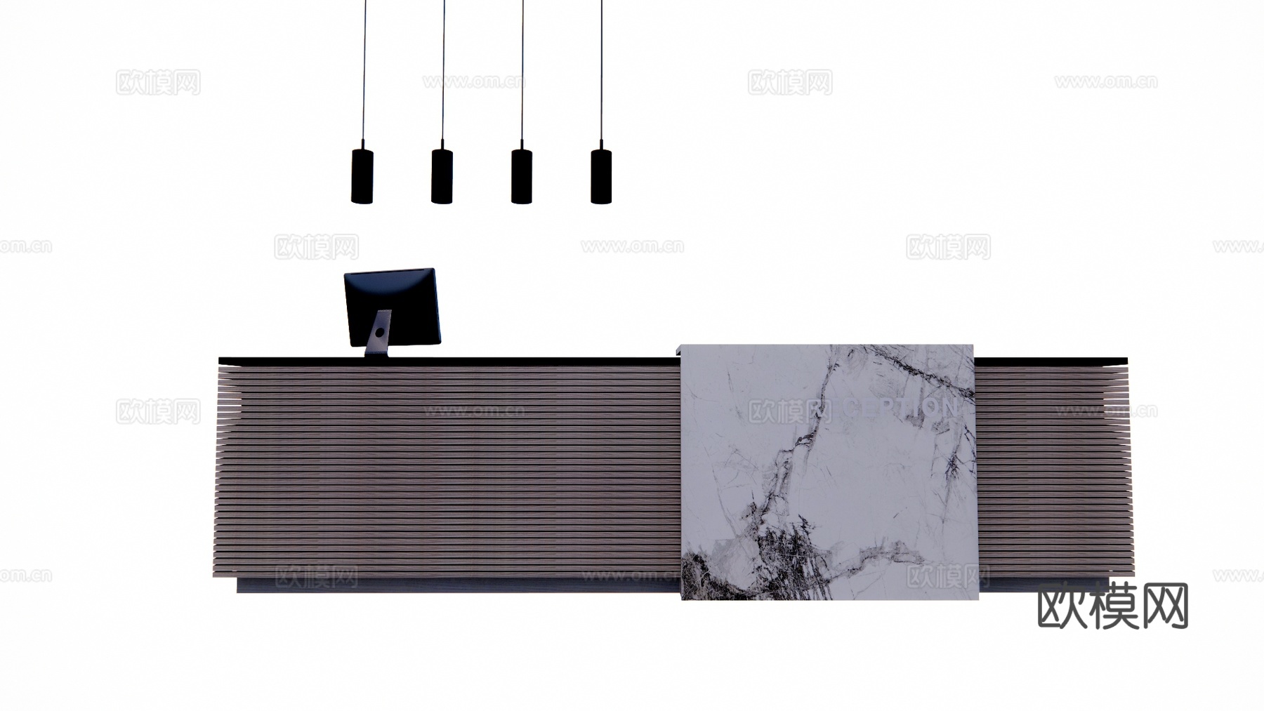 前台 大厅 酒店前台 展厅 办公su模型