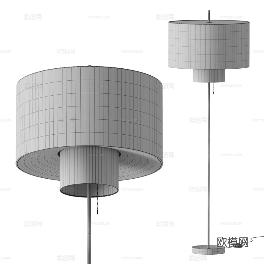 现代落地灯3d模型下载（渲染图3）